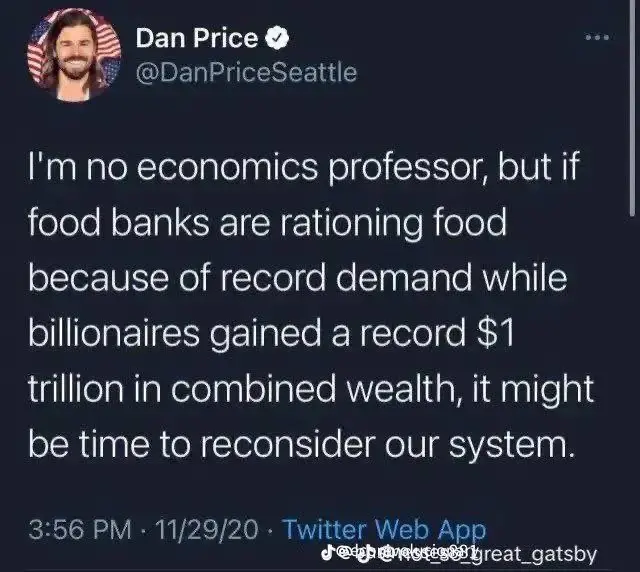 This meme is a humorous commentary on the 2020 US presidential election. The image shows a tweet from comedian and writer Dan Price, who jokingly suggests that if he were a presidential candidate, he would run on a platform of giving everyone a free sandwich. The tweet reads: "I'm not running for president, but if I was, my campaign slogan would be: 'A sandwich in every pot, and a free donut with every vote'".